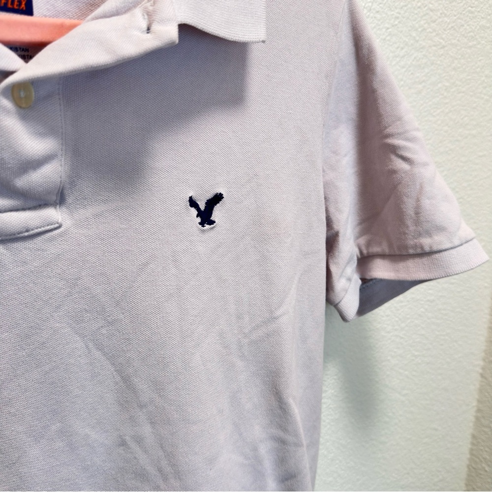 American Eagle Outfitters Men's Small Light Gray Polo, Casual 0036 - Picture 2 of 6